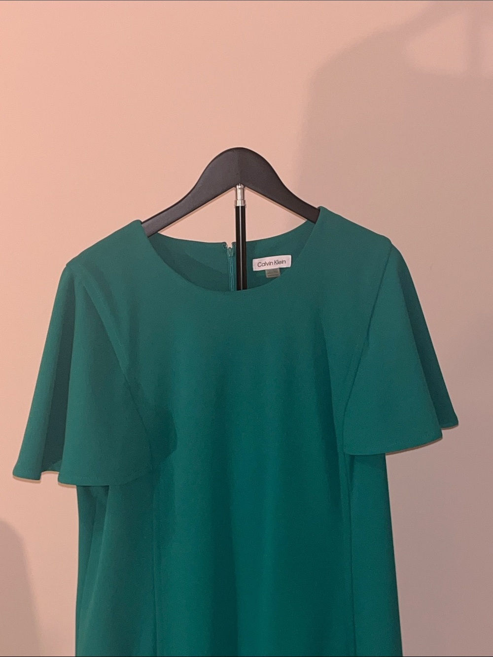 Calvin Klein Teal Midi Dress with Short Sleeves